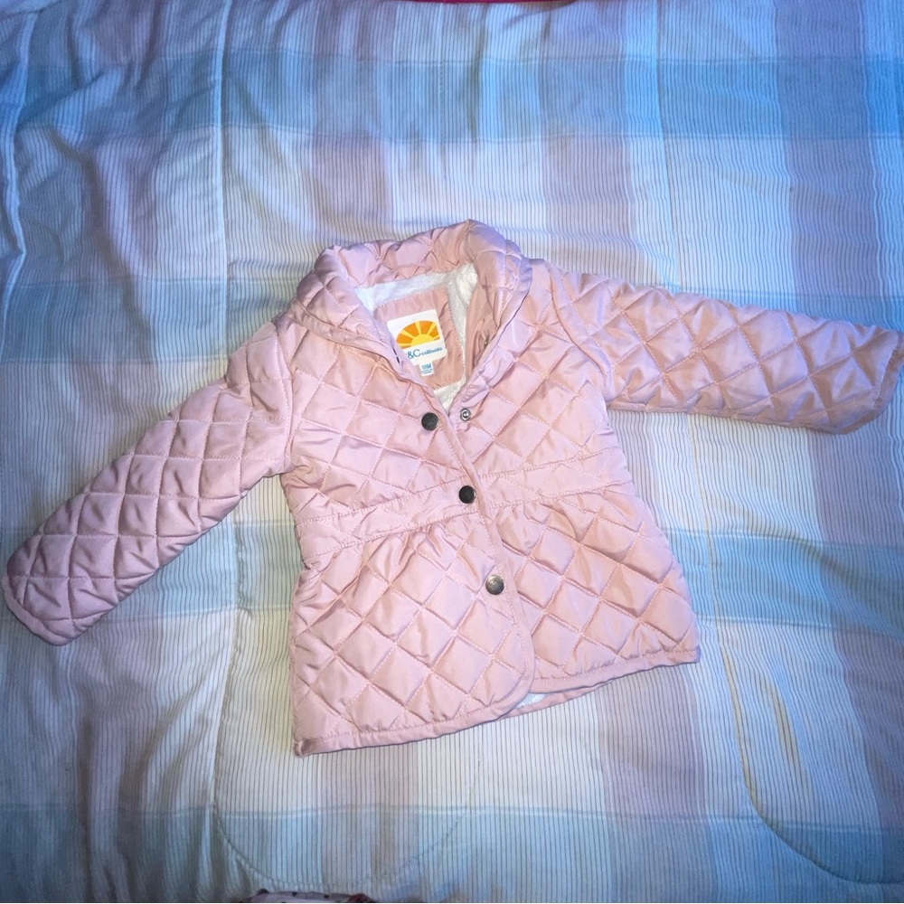 Pink puffer jacket